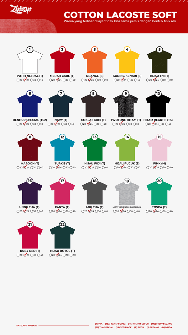 katalog warna polo