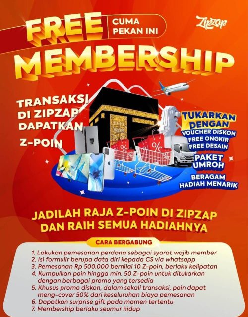 membership zipza garment baju
